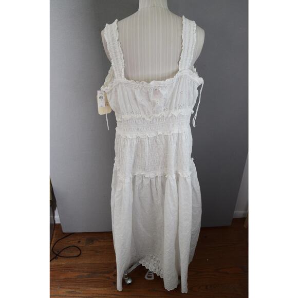 Gap Doen Dress Womens XL White Eyelet Sundress Maxi Long Cotton Summer NWT - Picture 4 of 7